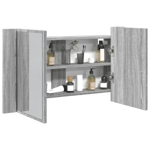 vidaXL LED Mirror Cabinet Grey Sonoma Engineered wood, Acrylic - 1 of 4