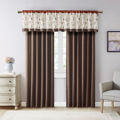 MAYEERTY 50x18" Embroidered Window Valance Spice
