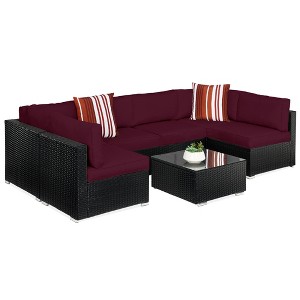 Best Choice Products 7-Piece Outdoor Modular Patio Conversation Furniture, Wicker Sectional Set - 1 of 4