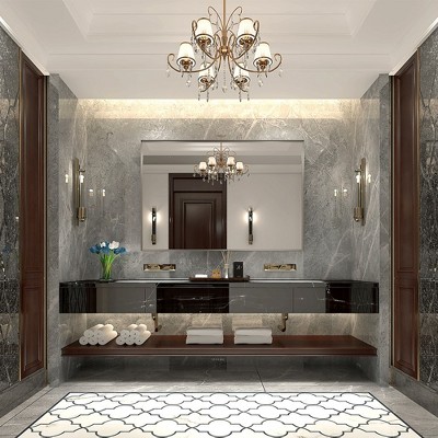 Bathroom Mirror 40x30inch Modern Rectangular Wall-Mounted Square Angle Vanity Mirror With Metal Frame