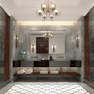 Bathroom Mirror 40x30inch Modern Rectangular Wall-Mounted Square Angle Vanity Mirror With Metal Frame - 1 of 4