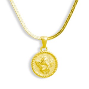 EVRY JEWELS WATERPROOF Gold or Silver Plated Stainless Steel Angel's Embrace Necklace - 1 of 3