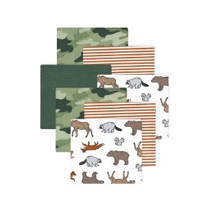 Little Treasure Hudson Baby Boys Cotton Poly Flannel Receiving Blankets 7Pk Multipack - 1 of 2