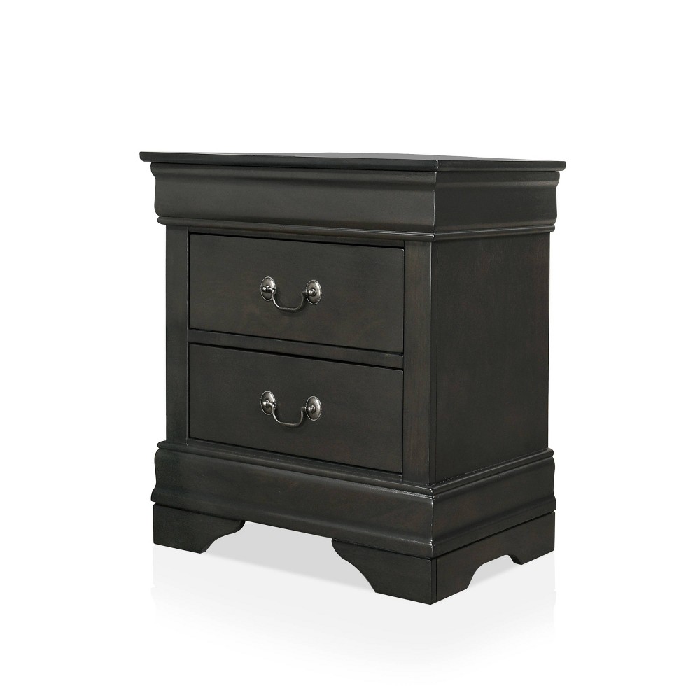 Photos - Storage Сabinet Sliver 2 Drawer Nightstand Gray - HOMES: Inside + Out: Rubberwood, Metal Pulls, Storage Solution