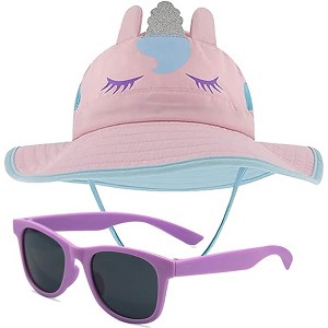 Kids Sun Hat for Girls & Boys with UV Protection - Toddler Beach Hat for Fishing Safari Play Hat with Sunglasses (2-7 Years) - 1 of 4