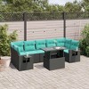 vidaXL Patio Sofa Set with Cushions Table and Couches 8 Piece Poly Rattan - Black - 2 of 4