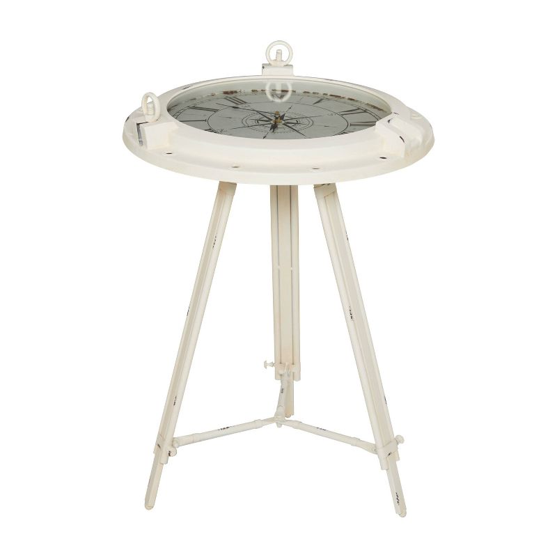 Coastal Compass Metal Accent Table White - Olivia &#38; May, 4 of 8