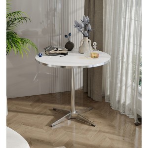 VASIP Modern Circular Dining Table and Small Tea Table, with a Minimalist Style, suitable for Use in Family Dining Rooms, Kitchens and Living Rooms - 1 of 4