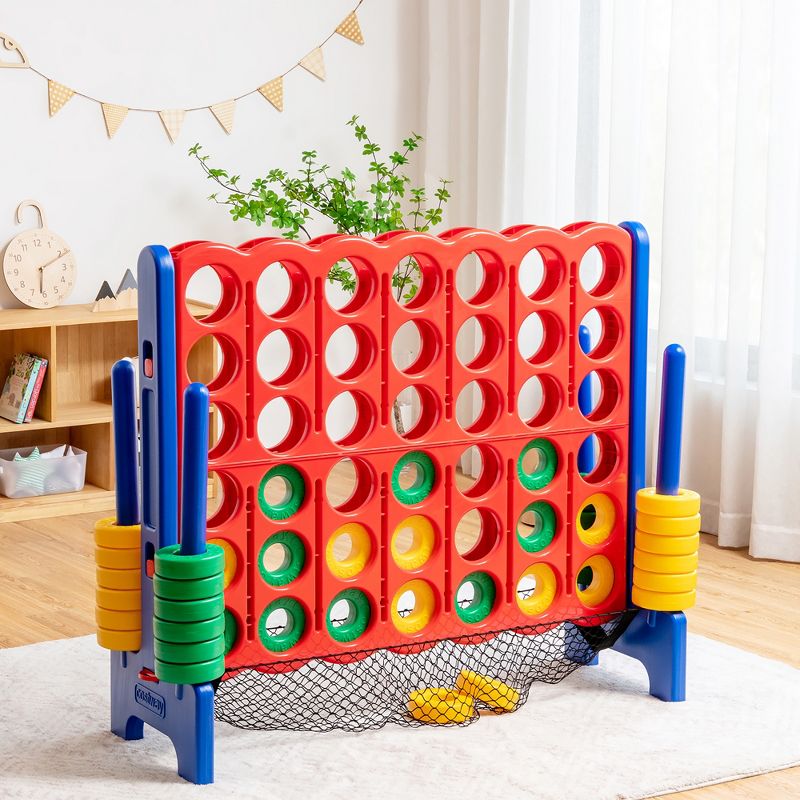 Costway 4-to-Score Giant Game Set 4-in-a-Row Connect Game W/Net Storage for Kids & Adult, 2 of 11