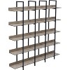 5 Tier Bookcase, Vintage Industrial Bookshelf with Metal Frame & MDF Board, Open Display Storage Rack for Farmhouse, Office, Study, Grey - 4 of 4