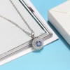 Round Pendant Necklace for Women London Blue Cz Sterling Silver Womens Ginger Lyne Collection - 4 of 4