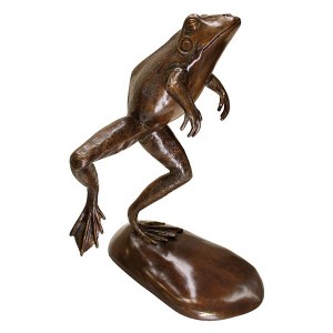 Design Toscano Giant Leaping, Spitting Frog Cast Bronze Garden Statue - 1 of 4