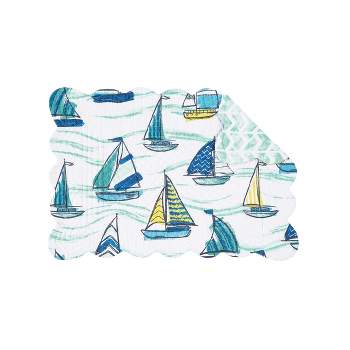 C&F Home Dockside Cotton Quilted Rectangular Reversible Placemat Set of 6