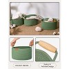 Aoibox Woven Cotton Rope Storage Basket with Wooden Handles Decorative Green Organizer 13 Inch 3 Pack - 4 of 4