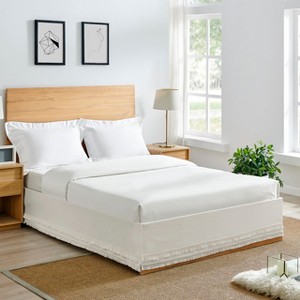 Sweet Jojo Designs Dust Ruffle Queen Bed Skirt Boho Fringe Ivory - 1 of 4