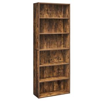VASAGLE Cube Storage Organizer 6-Tier Bookshelf Bookcase with Adjustable Storage Shelves Rustic Brown