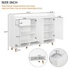 55" Contemporary Shoe Cabinet with Adjustable Shelves & Drawer, Entryway Storage Sideboard for Living Room-3irtyhousy - 4 of 4