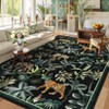 2 x 6 ft Polyester  Imitation Black Rectangular Hallway Bathroom Entryway Kitchen Office Foldable Jungle Tiger Leopard Printed Modern Washabl - 4 of 4
