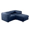 Stylish White Chenille 2-Seater Sofa with Ottoman Storage Seat, Cylindrical Backrest and Armrests - 4 of 4