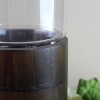 Northlight 12" Clear Glass Hurricane Pillar Candle Holder with Wooden Base - 2 of 4