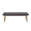 Ink+Ivy April Accent Bench Gray: Mid-Century Modern, Plywood & Wood Frame, Foam Filled, Removable Cushion, 400 lbs Capacity - 2 of 4