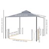 13x11 Gazebo with Sides, with Curtains, Removable Netting, Double Vented Roof, 8 Drainage holes, Aluminum Frame and Hooks, for Garden, Patio - 3 of 4