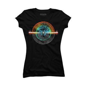 Junior's Design By Humans Color Nature Sounds Night Oak Tree By Maryedenoa T-Shirt