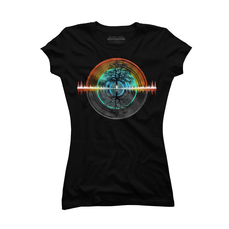 Junior's Design By Humans Color Nature Sounds Night Oak Tree By Maryedenoa T-Shirt, 1 of 3