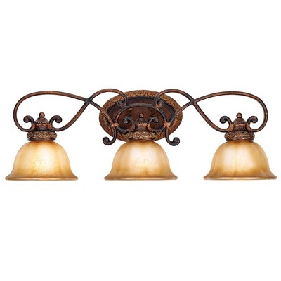 Minka Lavery Industrial Wall Light Illuminati Bronze Hardwired 31" 3-Light Fixture Silver Patina Glass for Bathroom Living Room