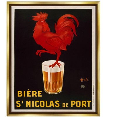 Stupell Industries Vintage Beer Brewery Ad Framed Floater Canvas Wall Art