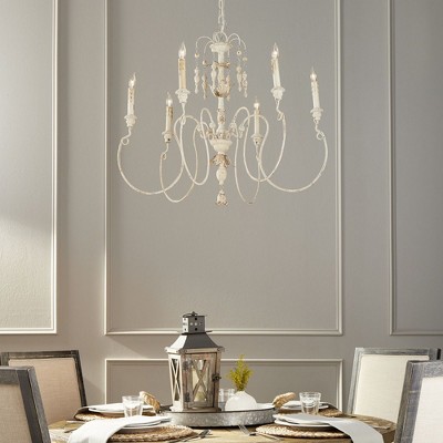 Elegant Persian White 6-Light Candle Chandelier with Adjustable Chain