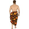 HAPPY BAY Men's Pareo Allover Halloween Costumes Scary Pumpkin Swim Trunks Swimwear Cover Up Beach Wrap Summer Sarong for Men One Size Orange, Pumpkin - 3 of 4