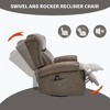 ChicFurnit Living Room Chair Arm Accent Chair Manual Recliner Rocker Swivel Body Massage Genuine Leather for Living Room, 30.31"*23.23"*22.05" - 4 of 4