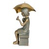 Roman 17.25" Girl on Bench Outdoor Garden Statue Bronze - 3 of 4