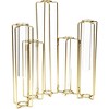 Juvale 6-Pack Gold Metal Hinged Plant Stand Set with Glass Test Tube Flower Vases - 4 of 4
