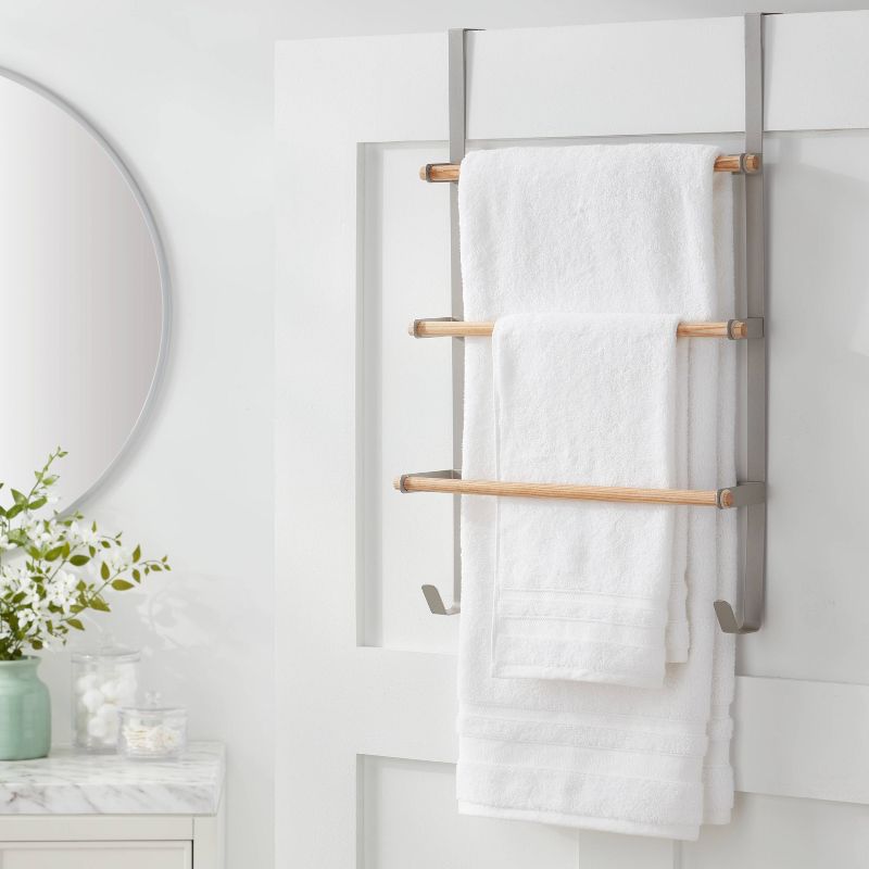 Over the Door Tiered Towel Rack with Wood - Brightroom™, 2 of 6