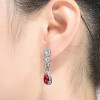 Guili Sterling Silver Dangle Earrings with Cubic Zirconia – A Vibrant Fusion of Color, Elegance, and Sparkle for a Sophisticated Statement Look - 2 of 2