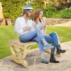 Resenkos Garden Bench, Patio Bench,2-Person Garden Bench Outdoor Wagon Wheel Porch Bench for Backyard, Patio, Garden Natural Brown - 2 of 4