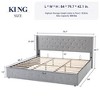 Allewie Lift Up Storage Bed, Button Tufted Headboard with Wingback, No Box Spring Needed, Hydraulic Storage, Button Tufted - 2 of 4