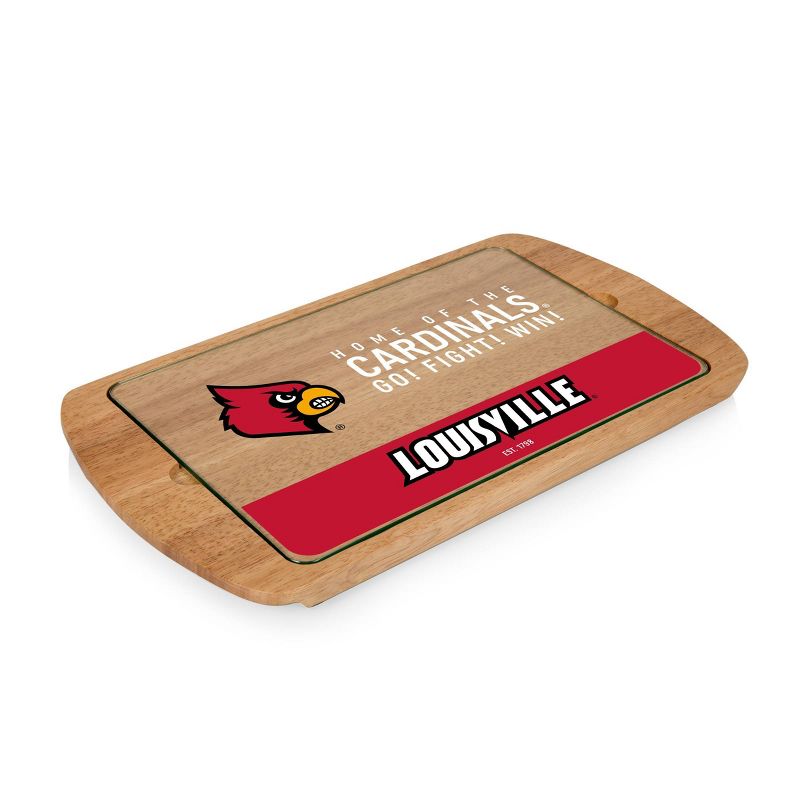 NCAA Louisville Cardinals Parawood Billboard Glass Top Serving Tray, 1 of 4