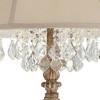 Barnes and Ivy Duval Country Cottage Floor Lamp 63 1/2" Tall Distressed Faux Wood Candlestick Crystal Glass Beading Cream Bell Shade for Living Room - 3 of 4