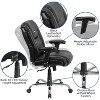 Emma and Oliver 400 lb. Big & Tall Black LeatherSoft Task Adjustable Arm Ergonomic Office Chair - 3 of 4