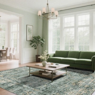 Parrot Uncle Indoor and Outdoor 7ft x 5ft Vintage  Machine Washable Area Rug Pet Friendly