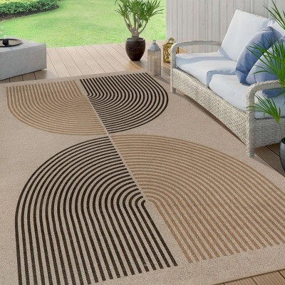 Lahome Modern Back to College Series Rainbow Jute Washable Outdoor Area Rug-Soft, Durable Carpet for Patio, Garden, or Balcony