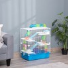 PawHut Extra Large 23" Hamster Cage with Tubes Tunnels Portable Carry Handles, Rat House and Habitats 5-Tier with Wheel Water Bottle Food Dish - 2 of 4