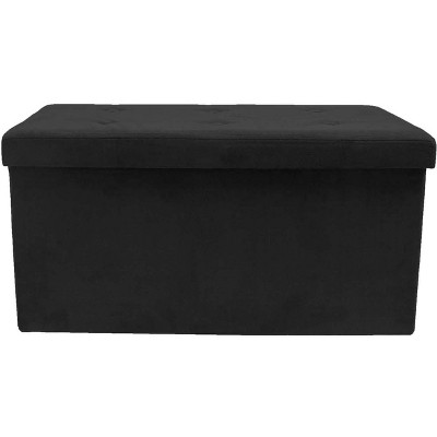 Sorbus Collapsible Bench Ottoman With Cover - Faux Suede