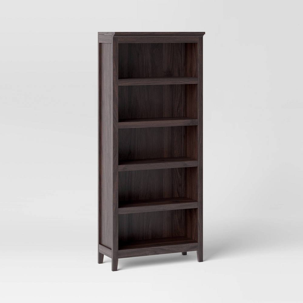 Photos - Wall Shelf 72" Carson 5 Shelf Bookcase Espresso - Threshold™