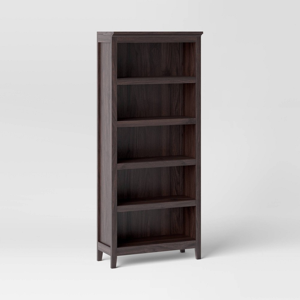 Photos - Garden & Outdoor Decoration 72" Carson 5 Shelf Bookcase Espresso - Threshold™: Modern Traditional Style, Laminate Surface, Includes Anchoring Hardware