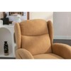 Vynxaria Khaki Teddy Fabric Rocking Accent Chair with Wooden Legs, Indoor Rocker - 4 of 4