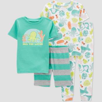 Carter's Just One You®️ Toddler Boys' 4pc "Sea You Later" Sea Creatures Pajama Set - Green/White